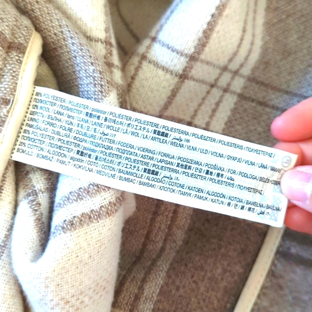 Mango Women's Beige Brown Checked Tailored Jacket - Picture 12 of 12
